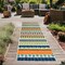 World Rug Gallery Palm Floral Leaves Indoor/Outdoor Runner Rug 2'x7' Gray Runner Rug 5557MULTI2X7 - alternate 1